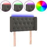 vidaXL LED Kopfteil Dunkelgrau 83x16x78/88 cm Samt