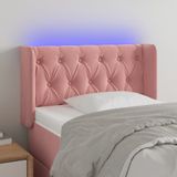 vidaXL Hoofdbord LED 83x16x78/88 cm fluweel roze
