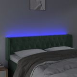 vidaXL - Hoofdbord - LED - 147x16x78/ - cm - fluweel - donkergroen