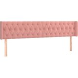 vidaXL LED Kopfteil Rosa 203x16x78/88 cm Samt