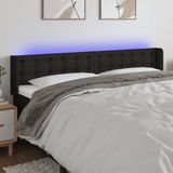 Led Kopfteil Schwarz 183x16x78/88 cm Stoff Vidaxl