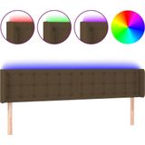 Led Kopfteil Dunkelbraun 203x16x78/88 cm Stoff Vidaxl