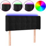 vidaXL Hoofdbord LED 93x16x78/88 cm fluweel zwart