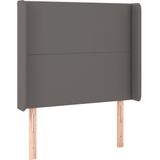 vidaXL LED Kopfteil Grau 83x16x118/128 cm Kunstleder