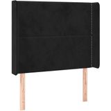 vidaXL Hoofdbord LED 93x16x118/128 cm fluweel zwart