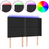 Led Kopfteil Schwarz 147x16x118/128 cm Kunstleder vidaXL