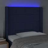 vidaXL - Hoofdbord - LEDx16x118/ - cm - stof - blauw