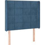 vidaXL LED Kopfteil Dunkelblau 103x16x118/128 cm Samt