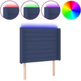 vidaXL - Hoofdbord - LEDx16x118/ - cm - stof - blauw
