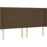 vidaXL - Hoofdbord - LED - 203x16x118/ - cm - stof - donkerbruin