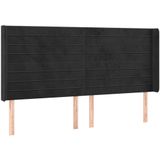 vidaXL - Hoofdbord - LED - 163x16x118/128 - cm - fluweel - zwart