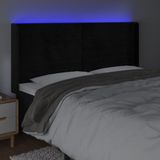 vidaXL - Hoofdbord - LED - 183x16x118/ - cm - fluweel - zwart