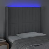vidaXL LED Kopfteil Hellgrau 103x16x118/128 cm Stoff