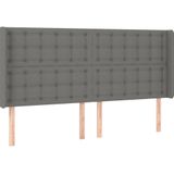 vidaXL - Hoofdbord - LED - 183x16x118/128 - cm - stof - donkergrijs