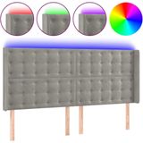 vidaXL Hoofdbord LED 203x16x118/128 cm fluweel lichtgrijs