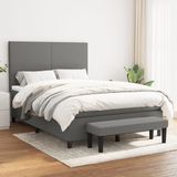 Vidaxl - Boxspringbett mit Matratze Dunkelgrau 140x200 cm Stoff