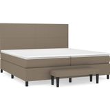 vidaXL Boxspringbett mit Matratze Taupe 200x200 cm Stoff