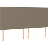 vidaXL - Boxspring - met - matras - stof - taupe - 200x200 - cm