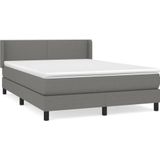 vidaXL - Boxspring - met - matras - stof - donkergrijs - 140x200 - cm