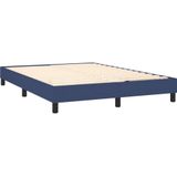 vidaXL Boxspring met matras stof blauw 140x200 cm
