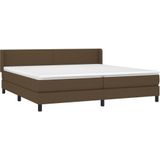 vidaXL Boxspring met matras stof donkerbruin 200x200 cm