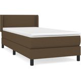 Vidaxl - Boxspringbett mit Matratze Dunkelbraun 90x200 cm Stoff
