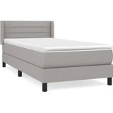 vidaXL Boxspring met matras stof lichtgrijs 80x200 cm