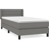 vidaXL Boxspringbett mit Matratze Dunkelgrau 80x200 cm Stoff