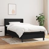 Boxspringbett mit Matratze Schwarz 90x200 cm Stoff vidaXL