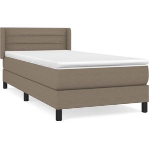 vidaXL Boxspring met matras stof taupe 90x200 cm