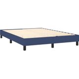 vidaXL Boxspring met matras stof blauw 140x190 cm