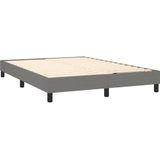 vidaXL Boxspring met matras stof donkergrijs 140x200 cm