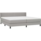 Boxspringbett mit Matratze Hellgrau 200x200 cm Stoff vidaXL
