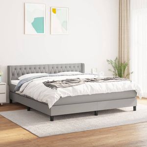 Vidaxl - Boxspringbett mit Matratze Hellgrau 180x200 cm Stoff