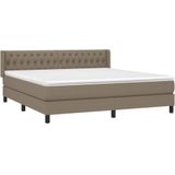 Vidaxl - Boxspringbett mit Matratze Taupe 180x200 cm Stoff