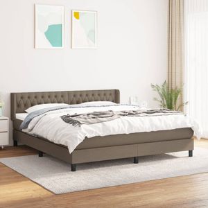 Vidaxl - Boxspringbett mit Matratze Taupe 180x200 cm Stoff