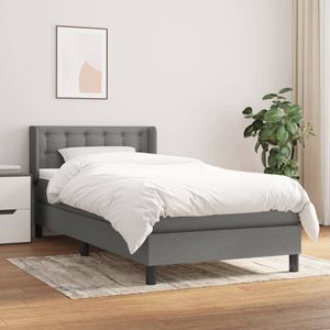 Vidaxl - Boxspringbett mit Matratze Dunkelgrau 90x190 cm Stoff
