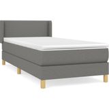 Vidaxl - Boxspringbett mit Matratze Dunkelgrau 90x190 cm Stoff