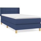 Vidaxl - Boxspringbett mit Matratze Blau 90x190 cm Stoff