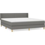 Vidaxl - Boxspringbett mit Matratze Dunkelgrau 160x200 cm Stoff