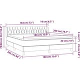 vidaXL Boxspring met matras stof lichtgrijs 180x200 cm