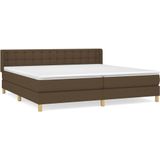 Vidaxl - Boxspringbett mit Matratze Dunkelbraun 160x200 cm Stoff