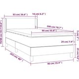 vidaXL Boxspring met matras kunstleer bruin 90x200 cm