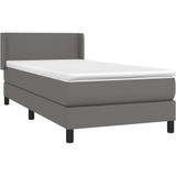 vidaXL-Boxspring-met-matras-kunstleer-grijs-90x200-cm