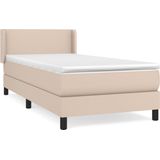 VidaXL Boxspring met Matras Kunstleer Cappuccino 90x200 cm