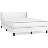 vidaXL Boxspring met matras kunstleer wit 140x190 cm