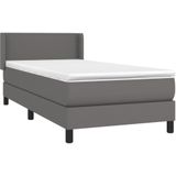 VidaXL Boxspring met Matras Kunstleer Grijs 80x200 cm