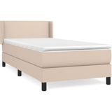 vidaXL Boxspring met matras kunstleer cappuccinokleurig 80x200 cm