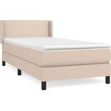 vidaXL Boxspring met matras kunstleer cappuccinokleurig 80x200 cm