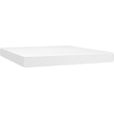 vidaXL Boxspringbett mit Matratze Weiß 160x200 cm Kunstleder